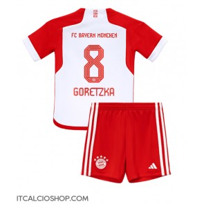 Bayern Munich Leon Goretzka #8 Prima Maglia Bambino 2023-24 Manica Corta (+ Pantaloni corti)
